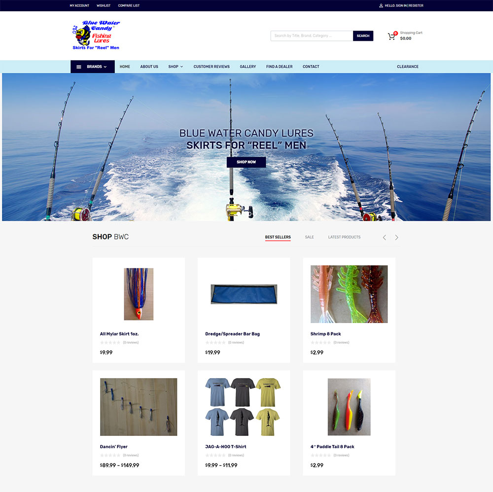 New eCommerce Web Design for Blue Water Candy! - Impact Media Solutions